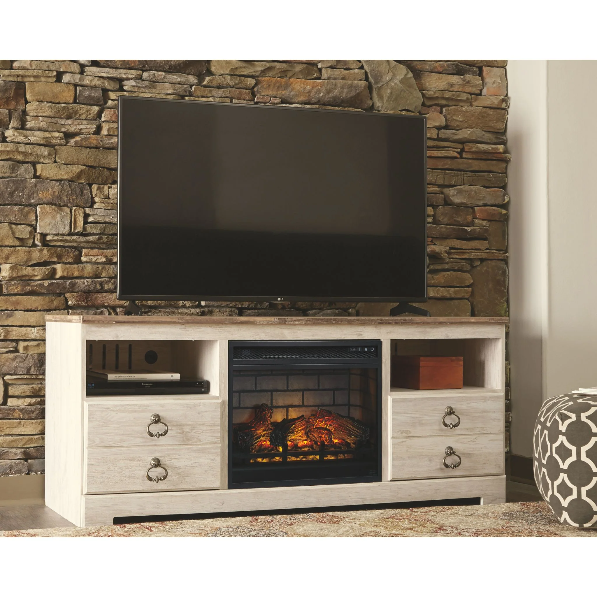 Willowton TV Stand with Fireplace - Image 2