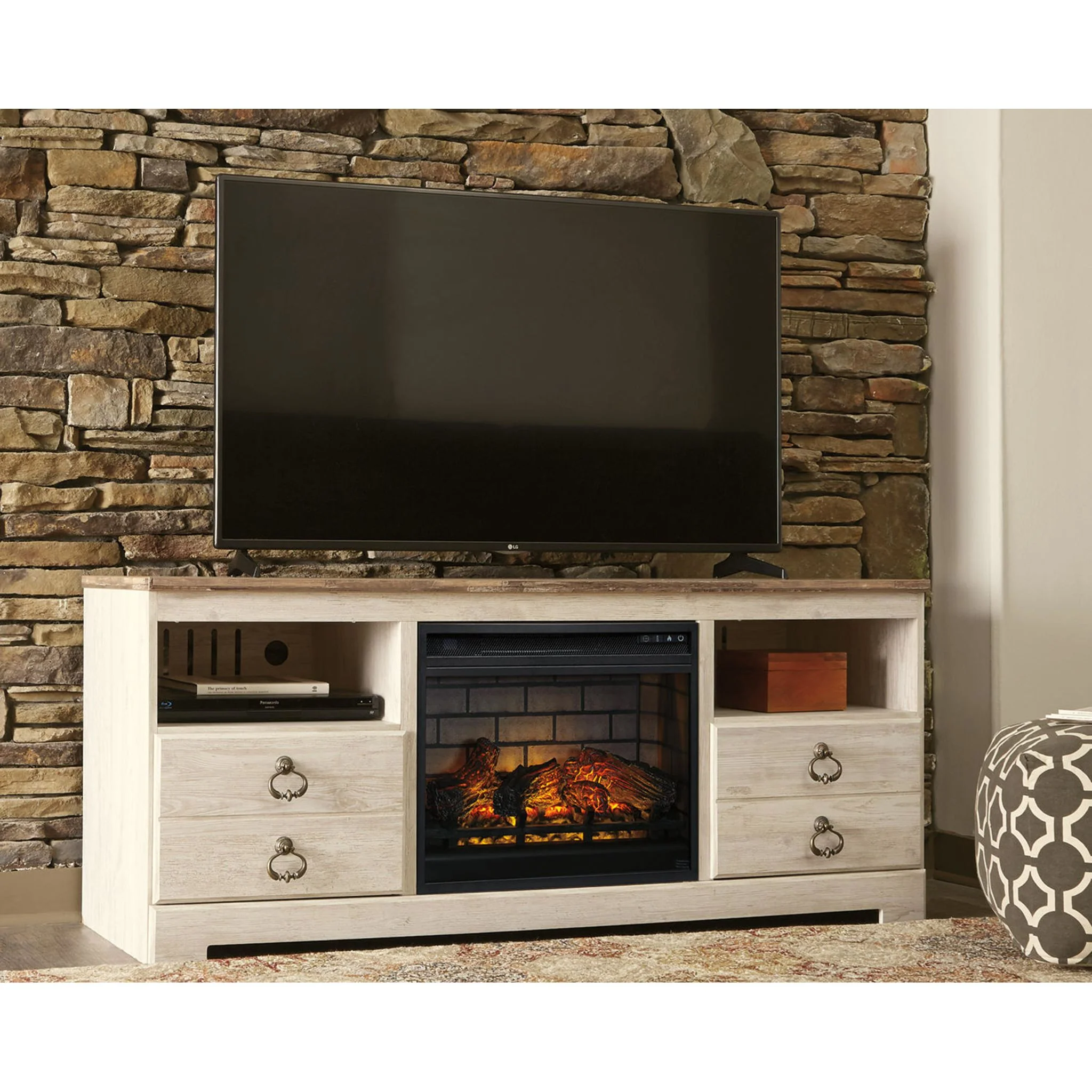 Willowton TV Stand with Fireplace - Image 7