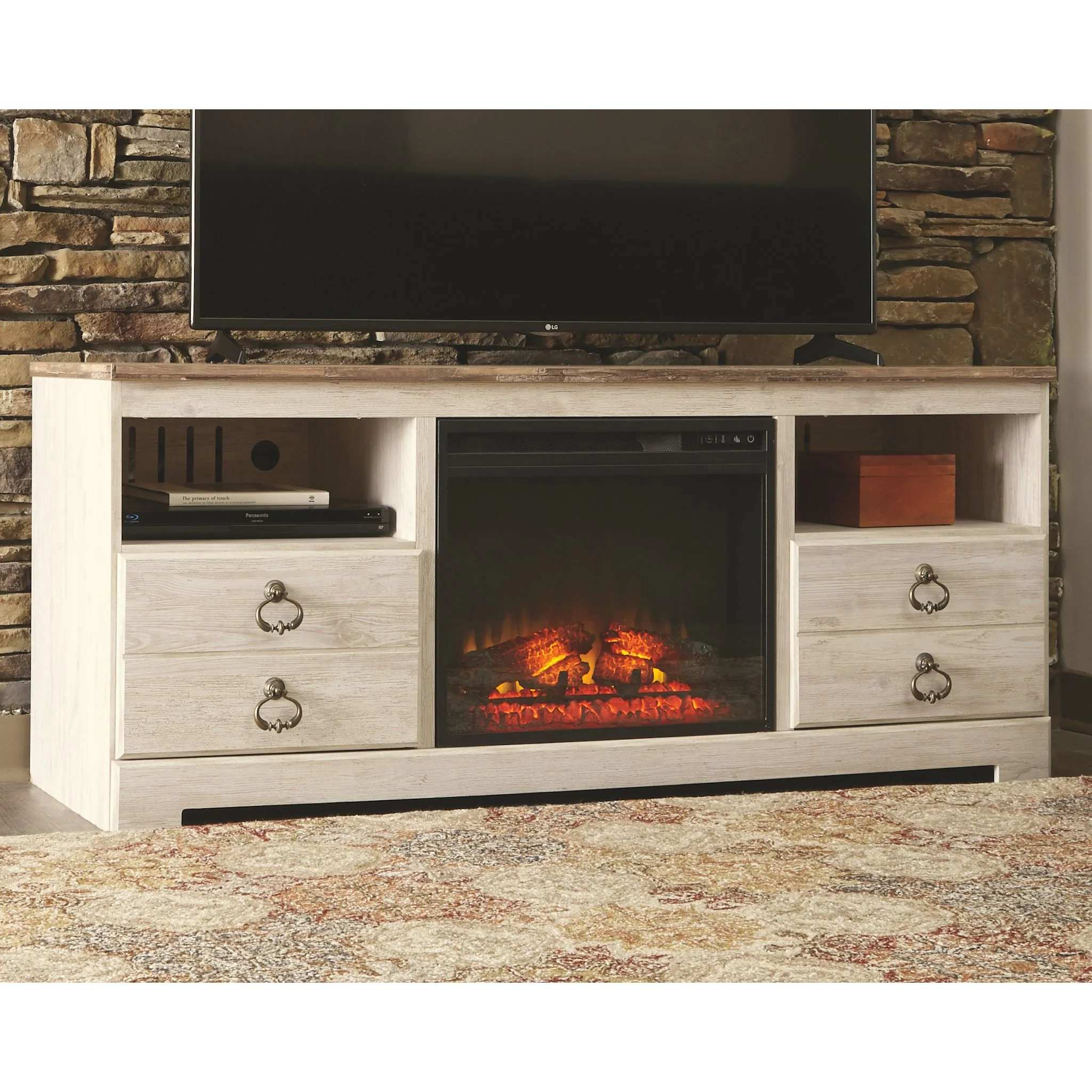 Willowton TV Stand with Fireplace - Image 2