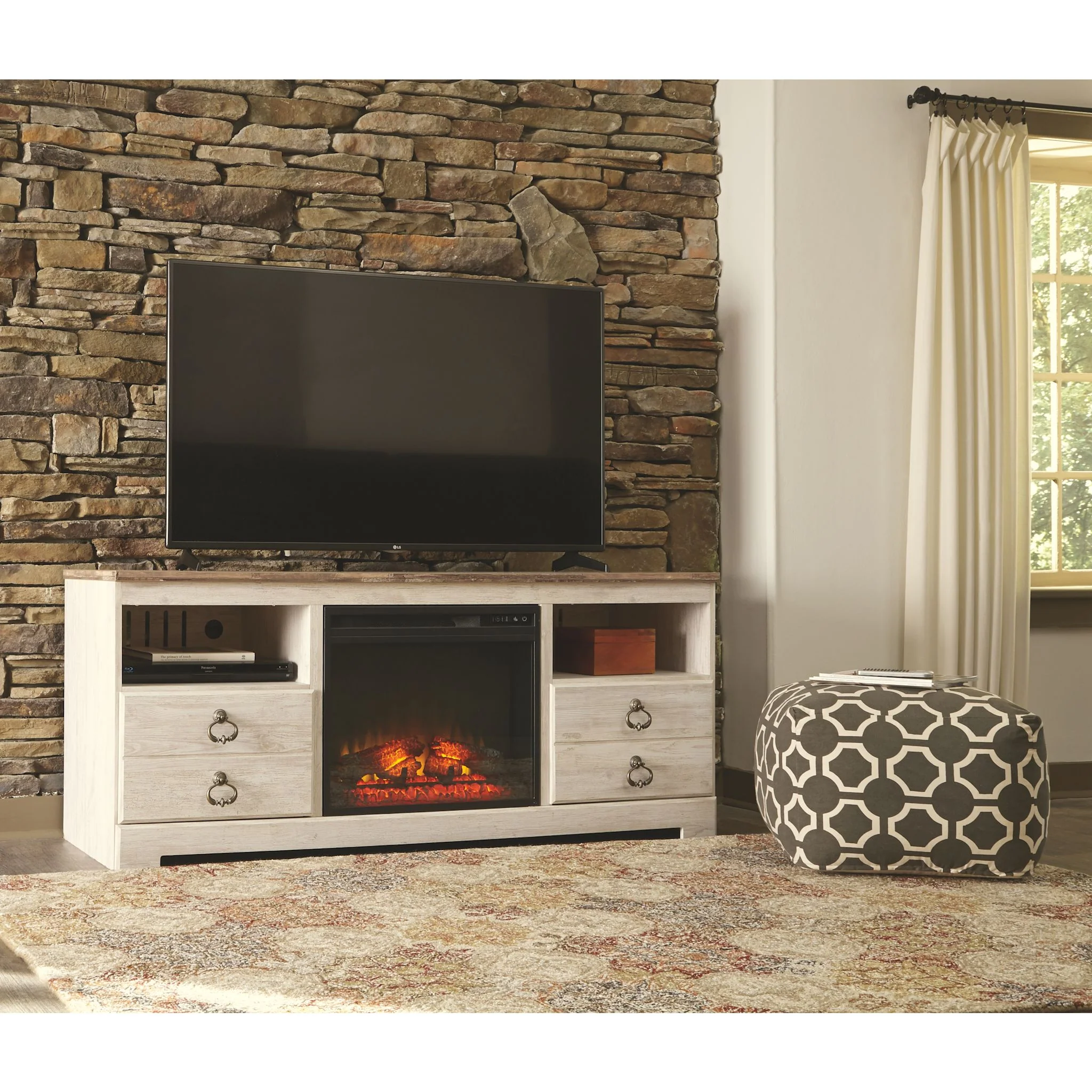 Willowton TV Stand with Fireplace - Image 3