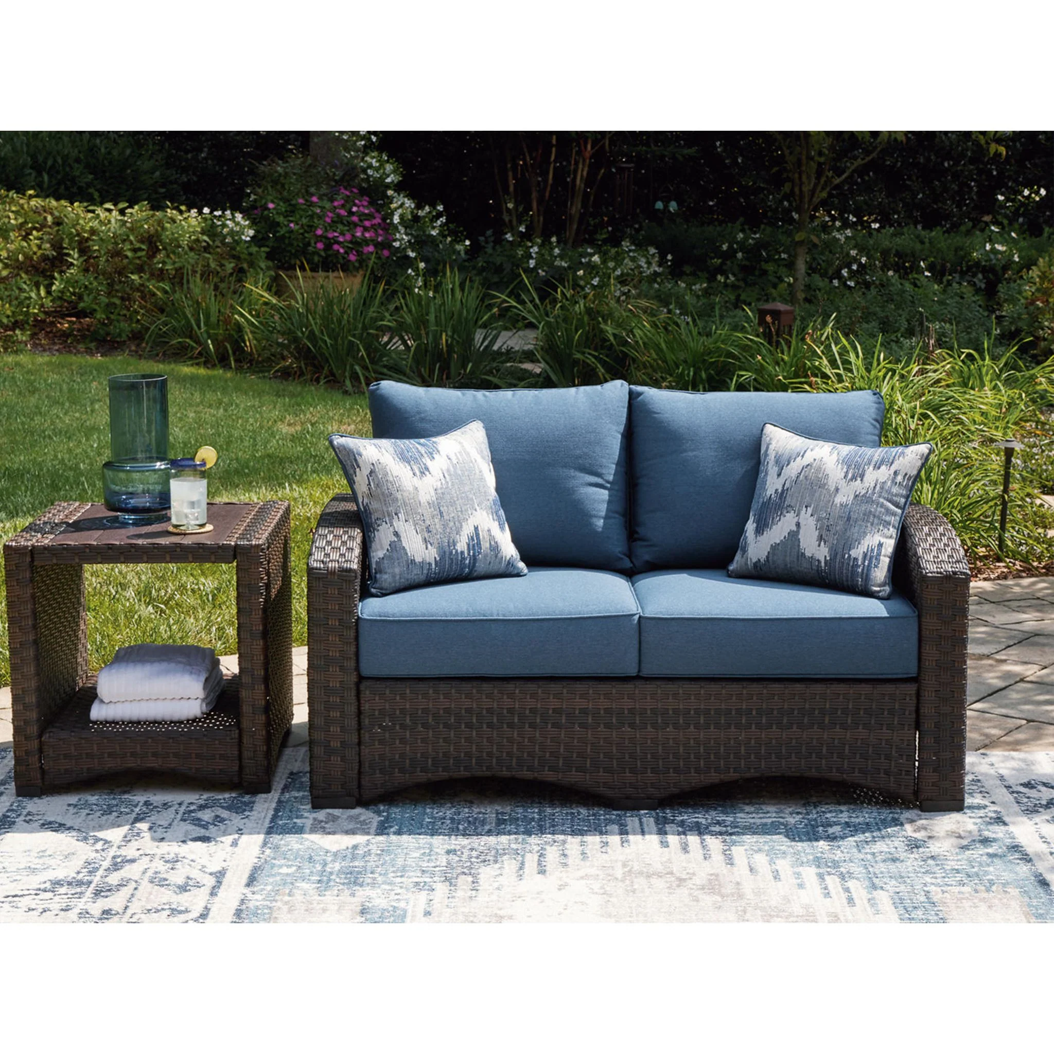 Windglow Outdoor Loveseat with Cushion - Image 11