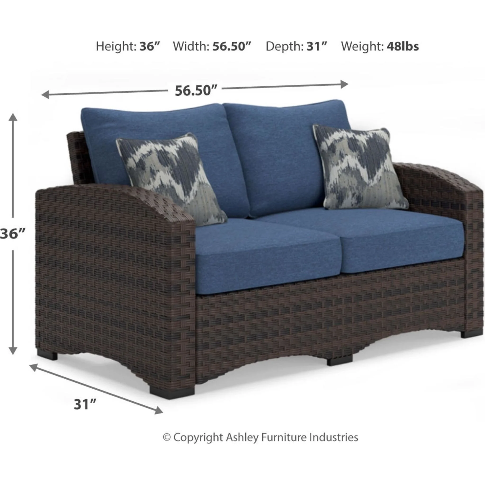 Windglow Outdoor Loveseat with Cushion - Image 5