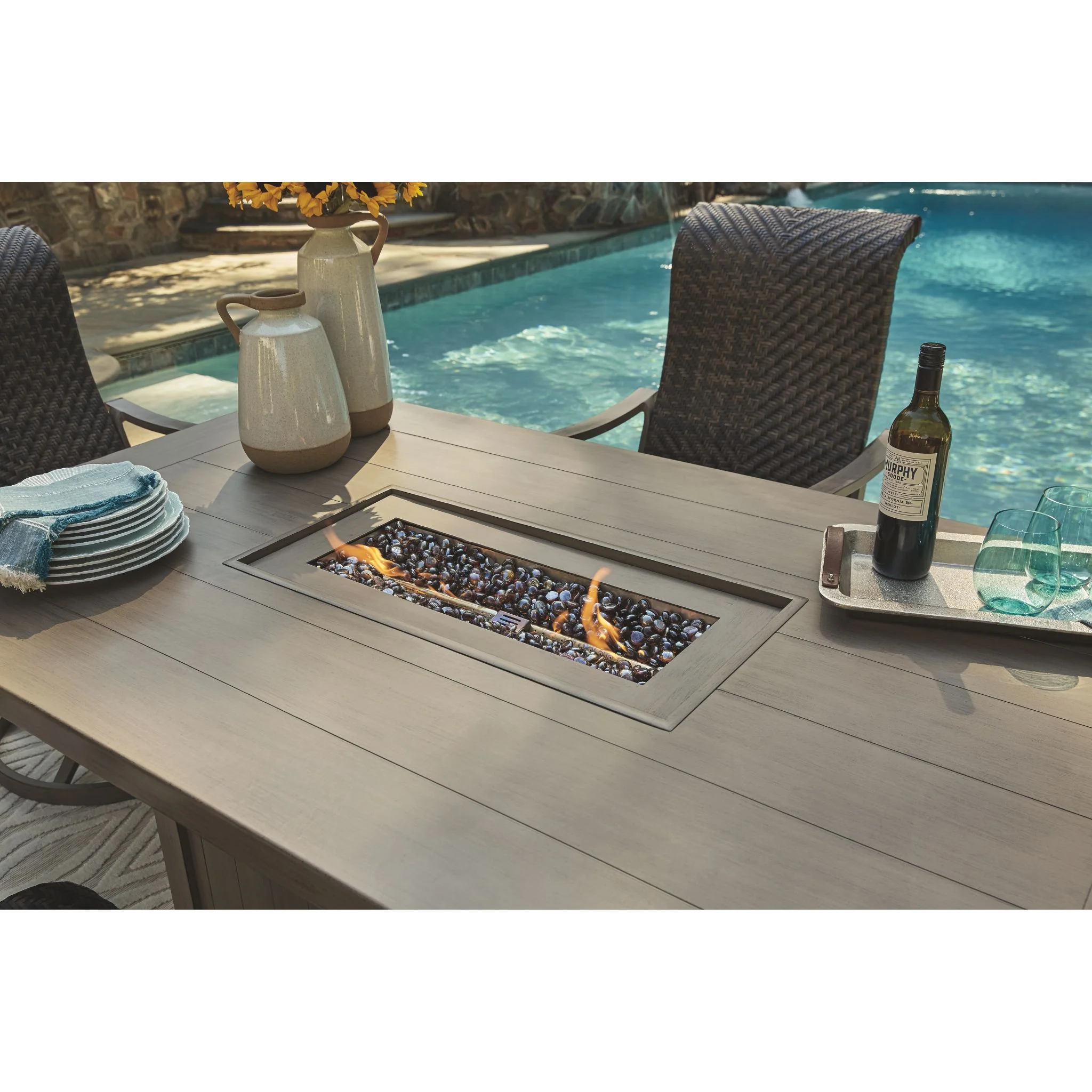 Windon Barn 5 Piece Outdoor Firepit Chat Set Brown - Image 8