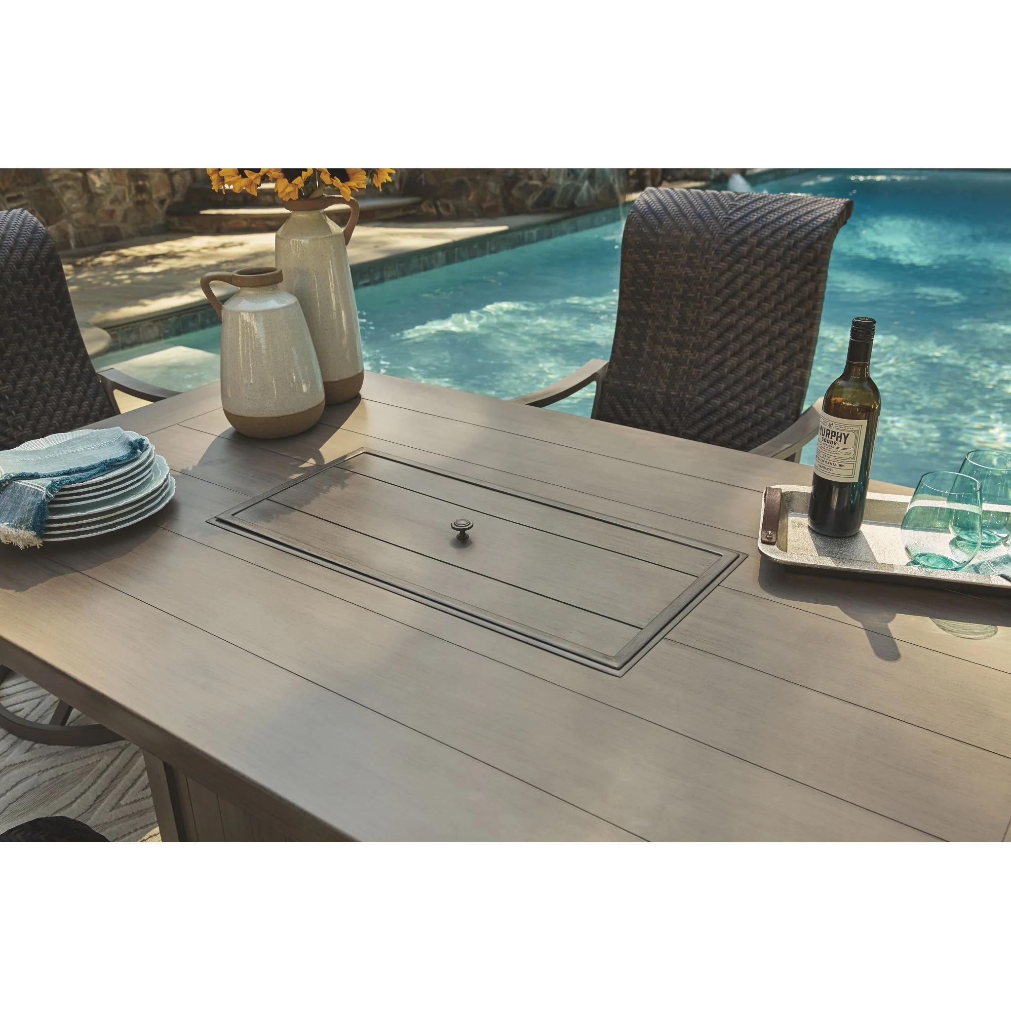 Windon Barn 5 Piece Outdoor Firepit Chat Set Brown - Image 9
