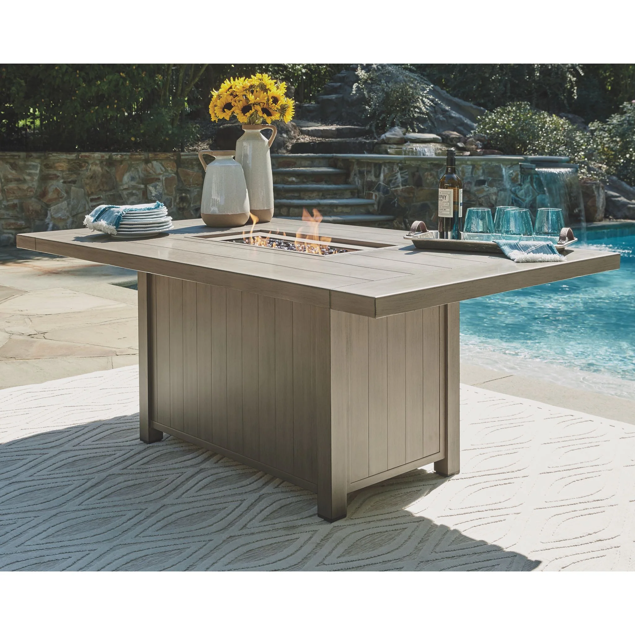 Outdoor Windon Barn Fire Pit Table Brown - Image 3