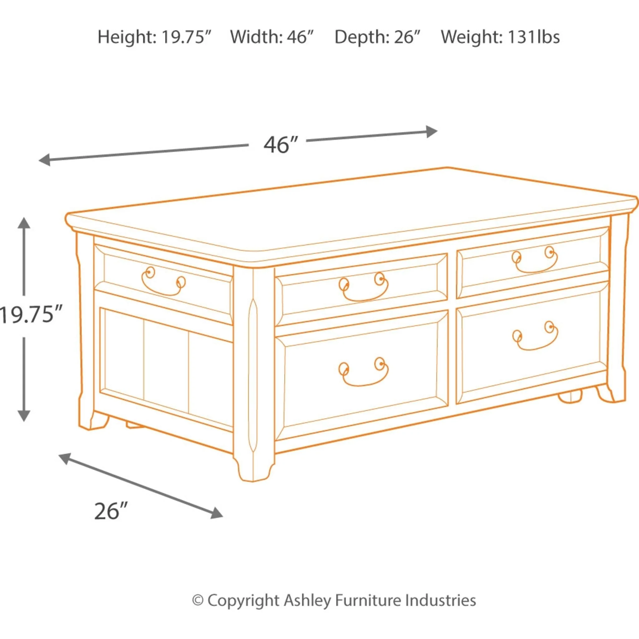 Woodboro Cocktail Table with Lift Top - Image 6