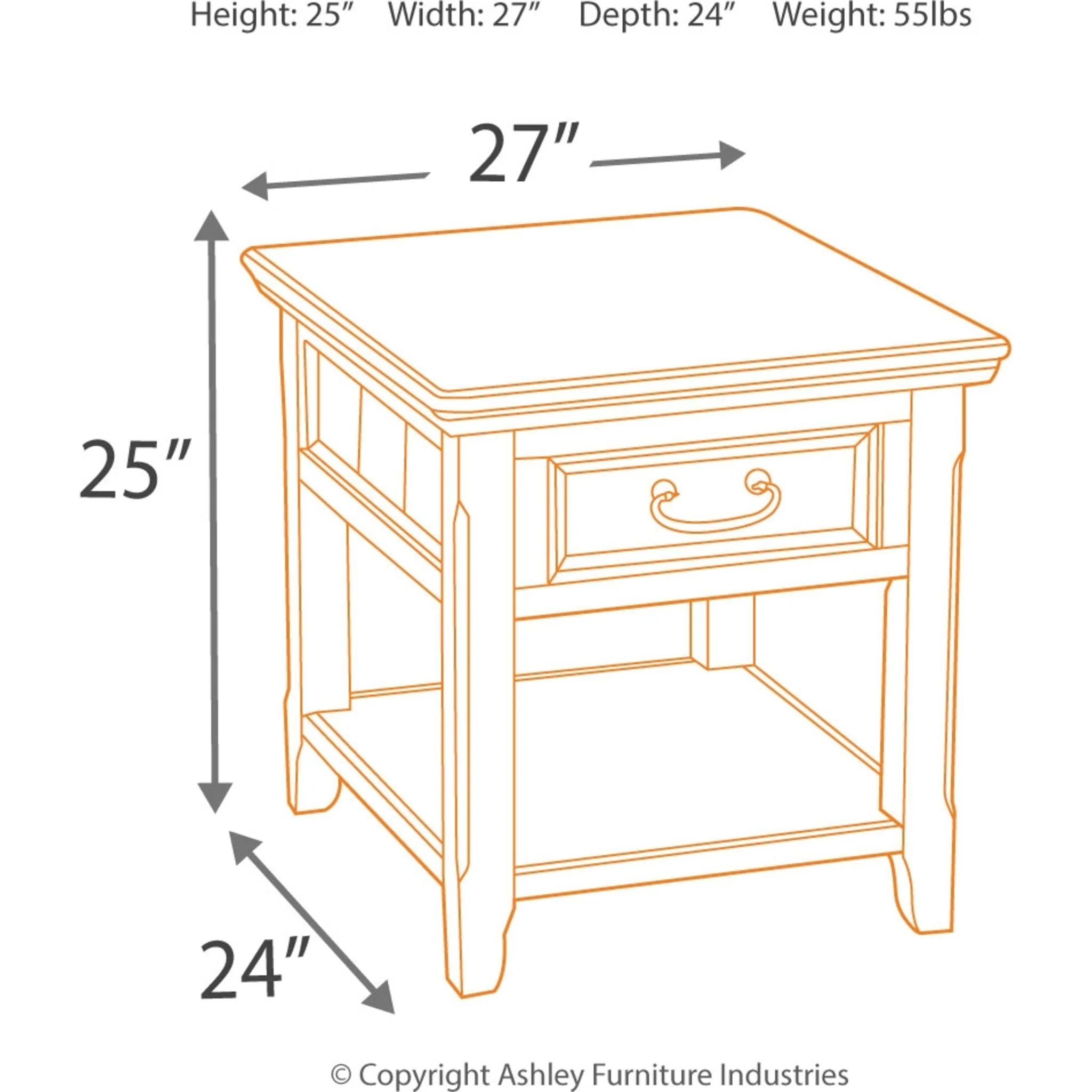 Woodboro Rectangle End Table - Image 8