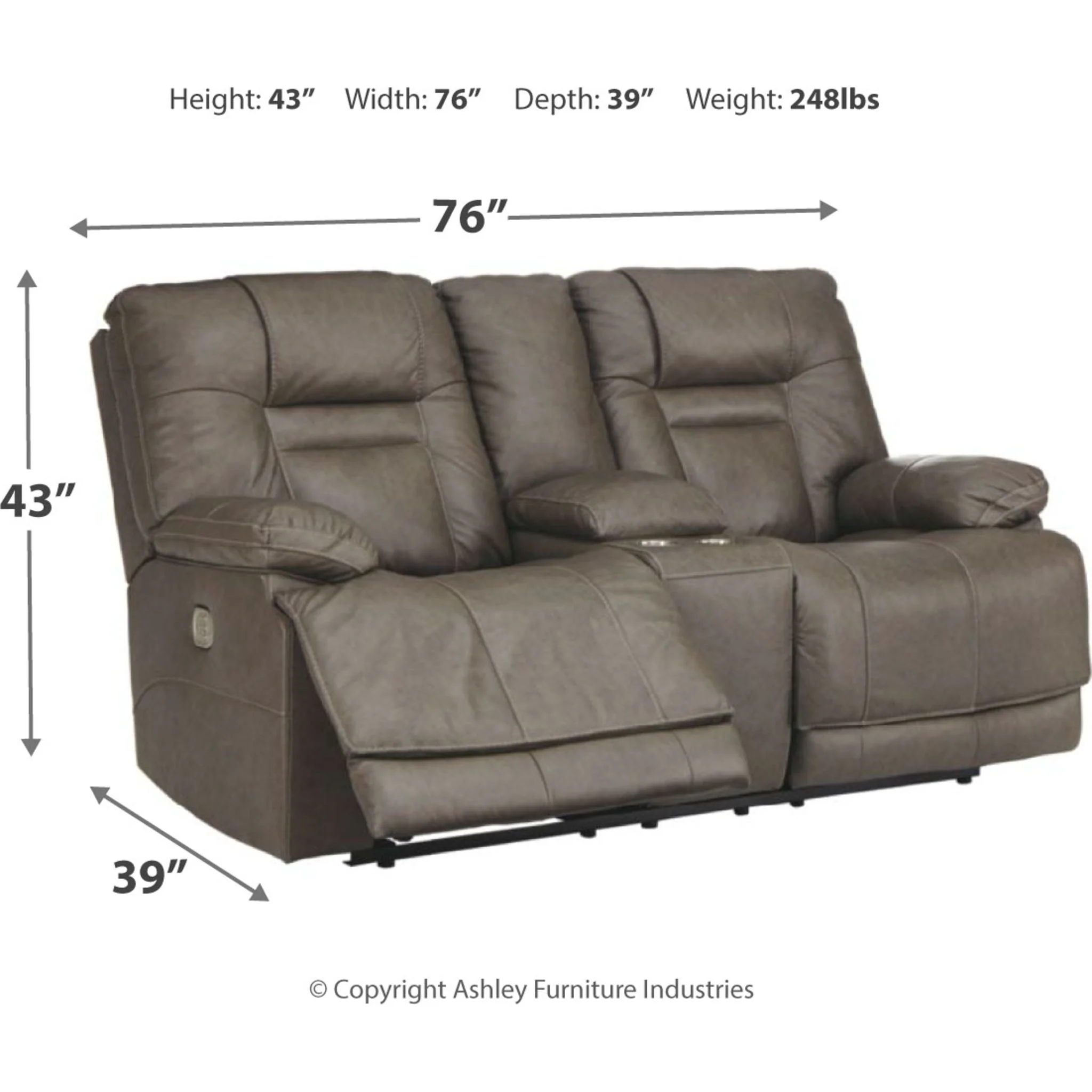 Wurstrow Power Reclining Loveseat with Adjustable Headrest - Image 4