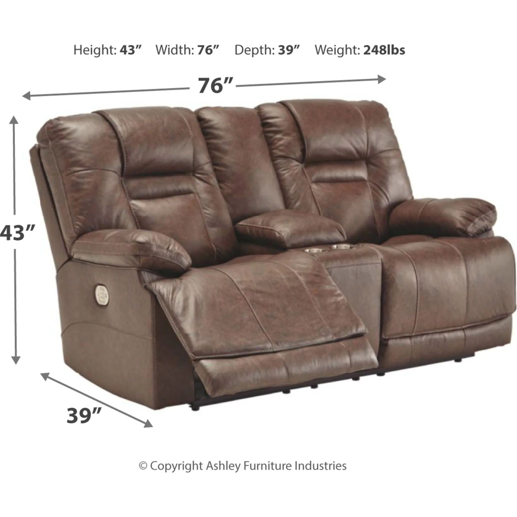 Wurstrow Power Reclining Loveseat with Adjustable Headrest - Image 8