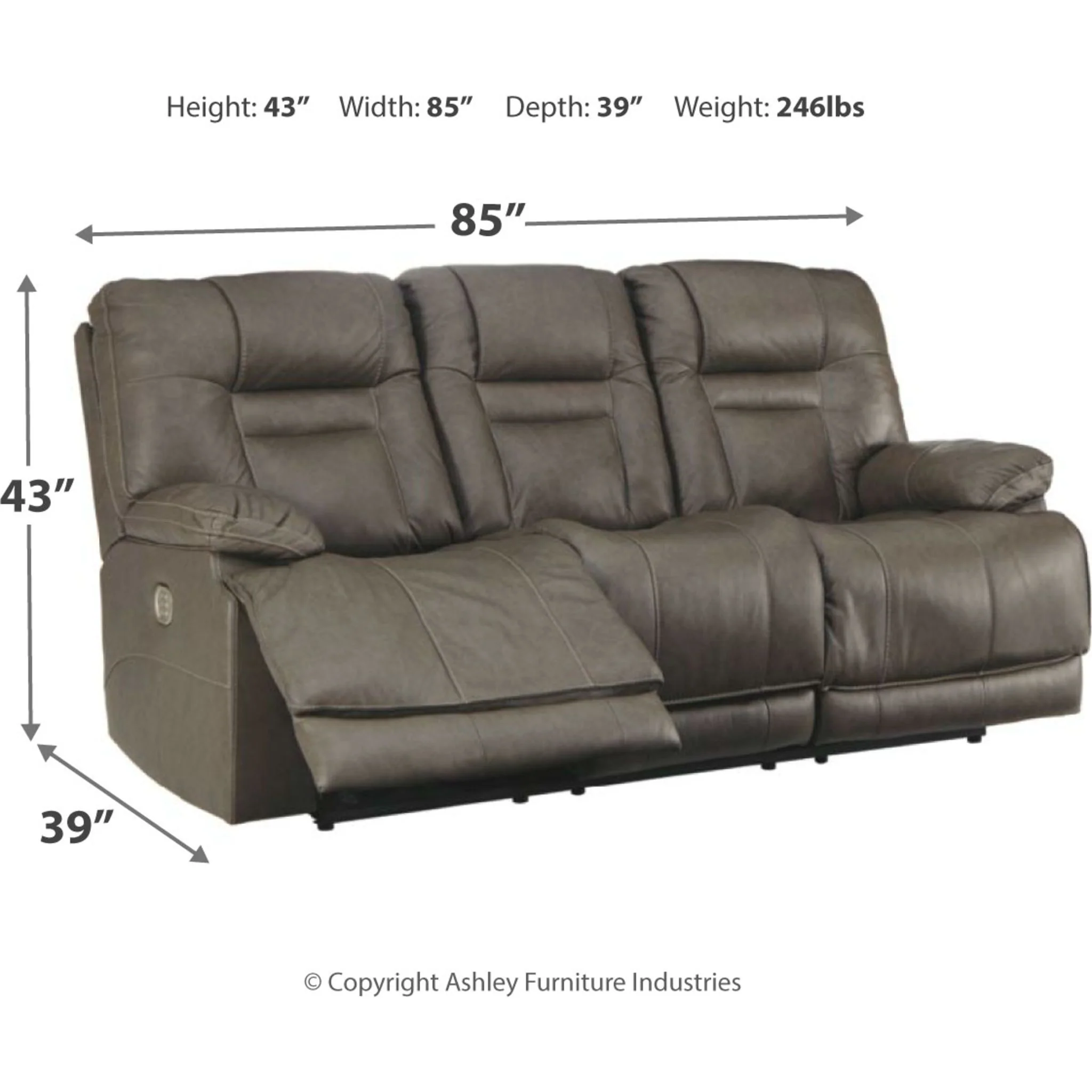 Wurstrow Power Reclining Sofa with Adjustable Headrest - Image 6