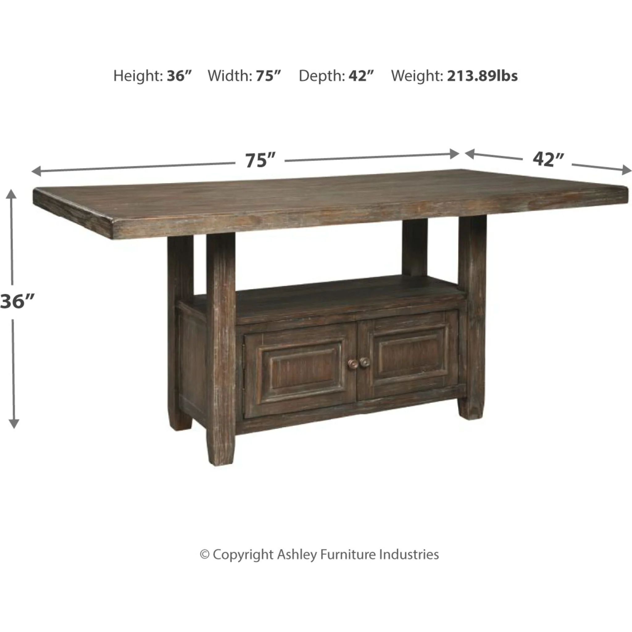 Wyndahl RECT Counter Table w/Storage - Image 4
