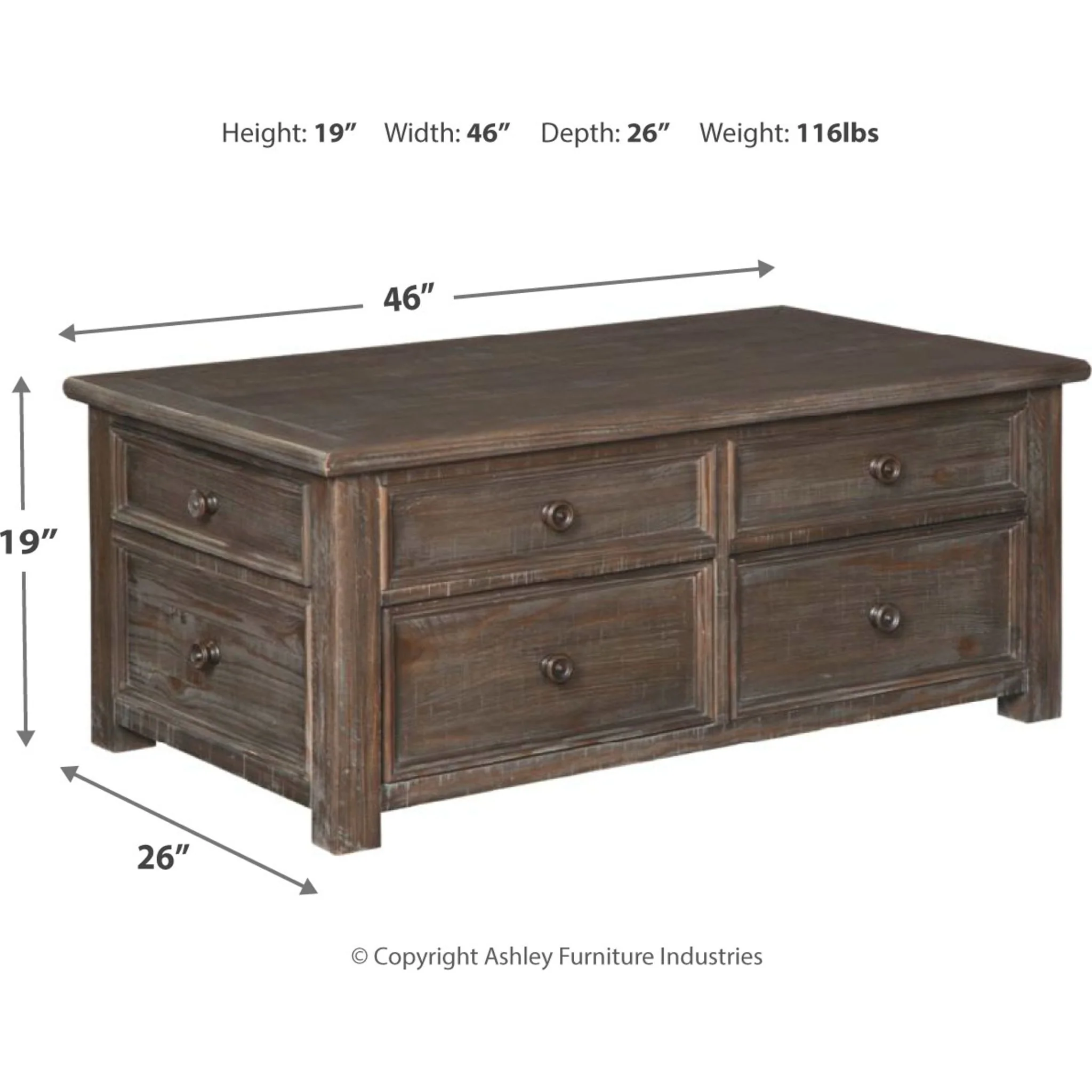 Wyndahl Rect Lift Top Coffee Table - Image 5