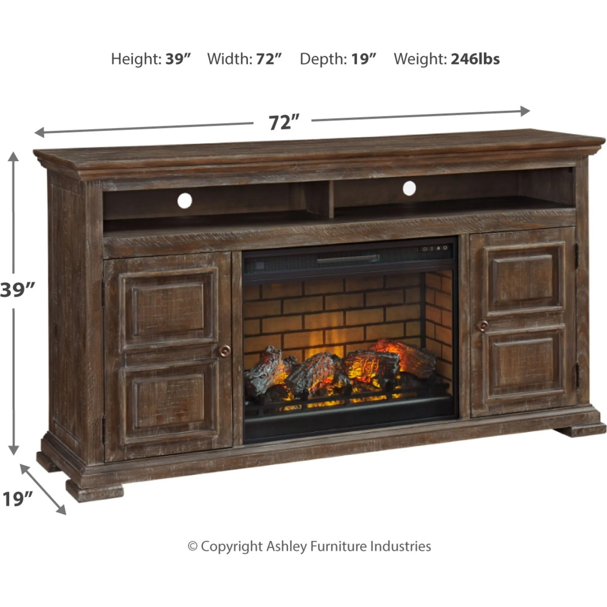 Wyndahl TV Stand with Infrared Fireplace - Image 4