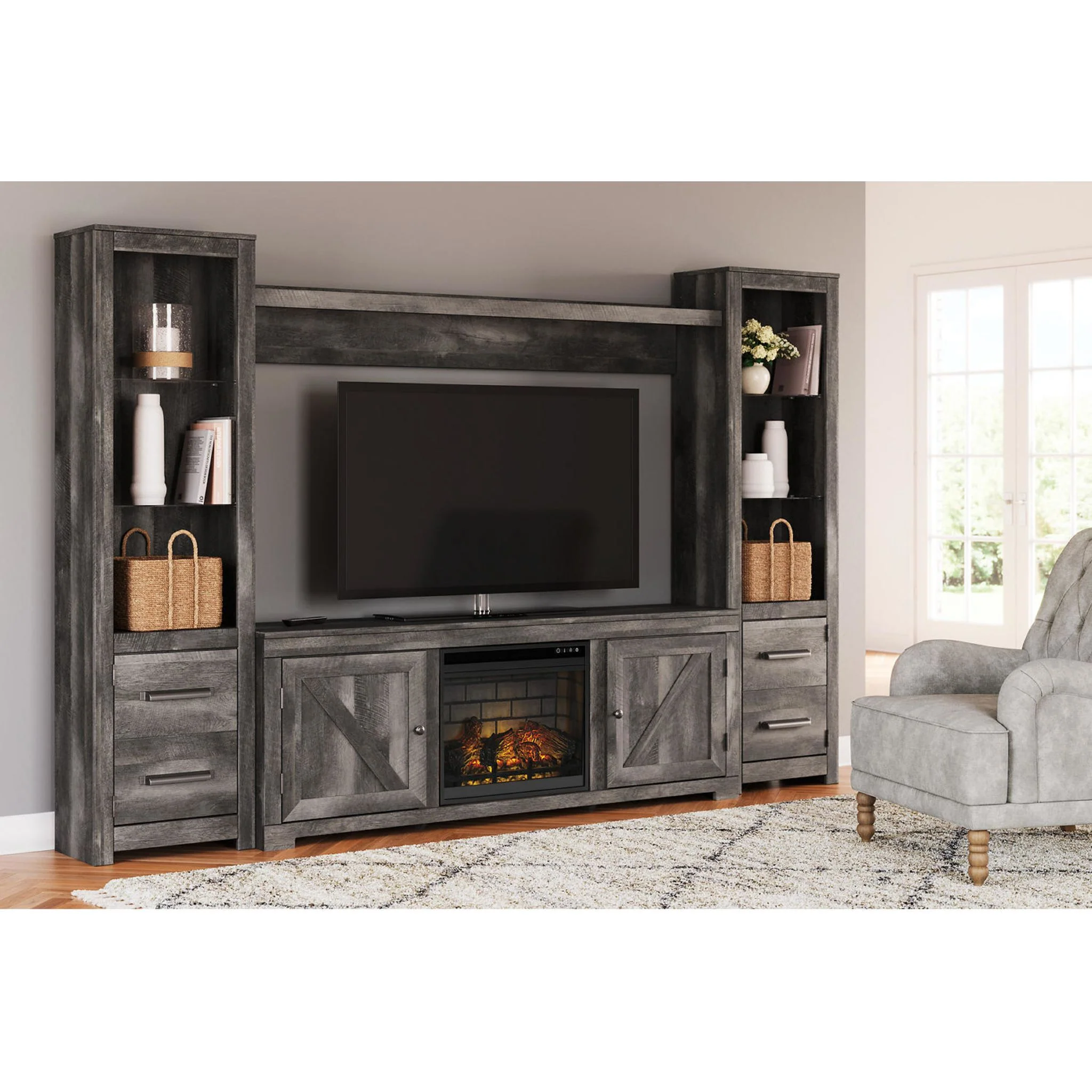 Wynnlow Entertainment Unit with Fireplace - Image 3