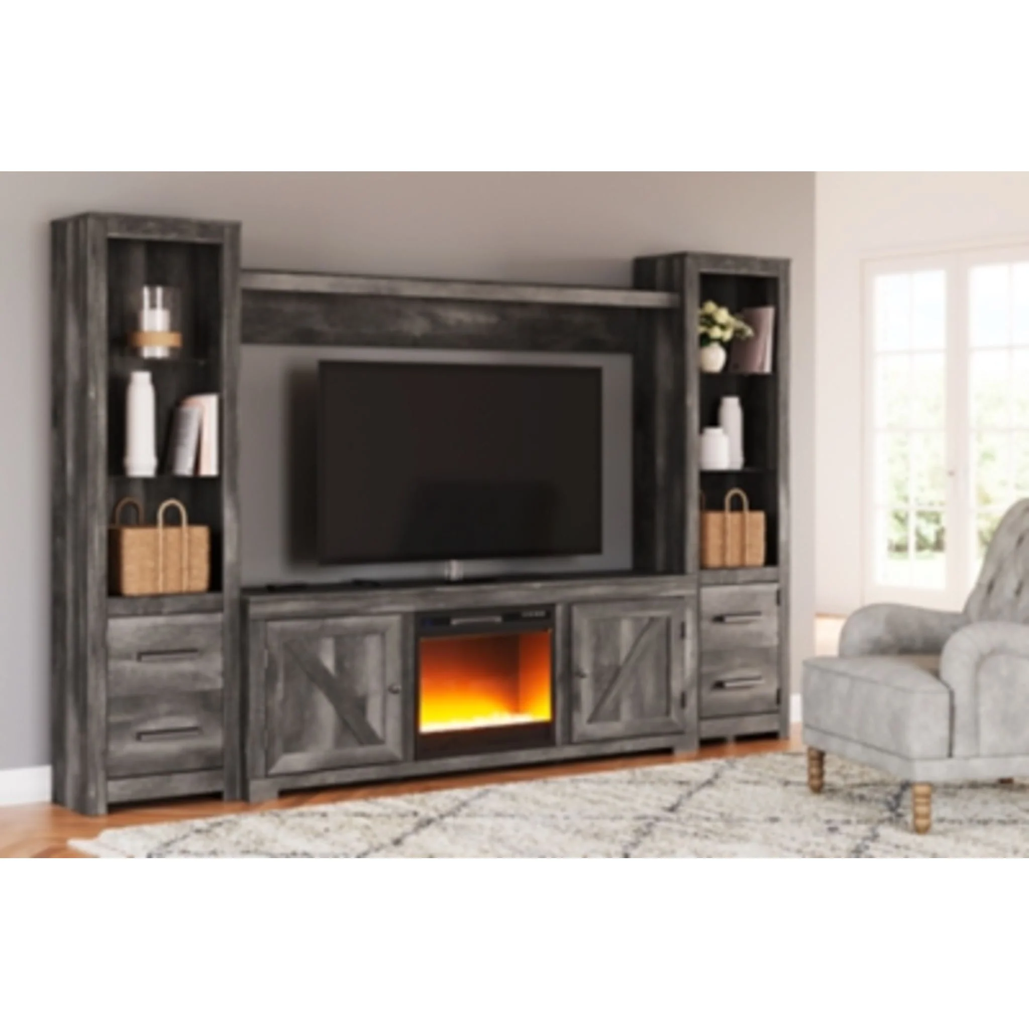 Wynnlow Entertainment Unit with Fireplace - Image 5