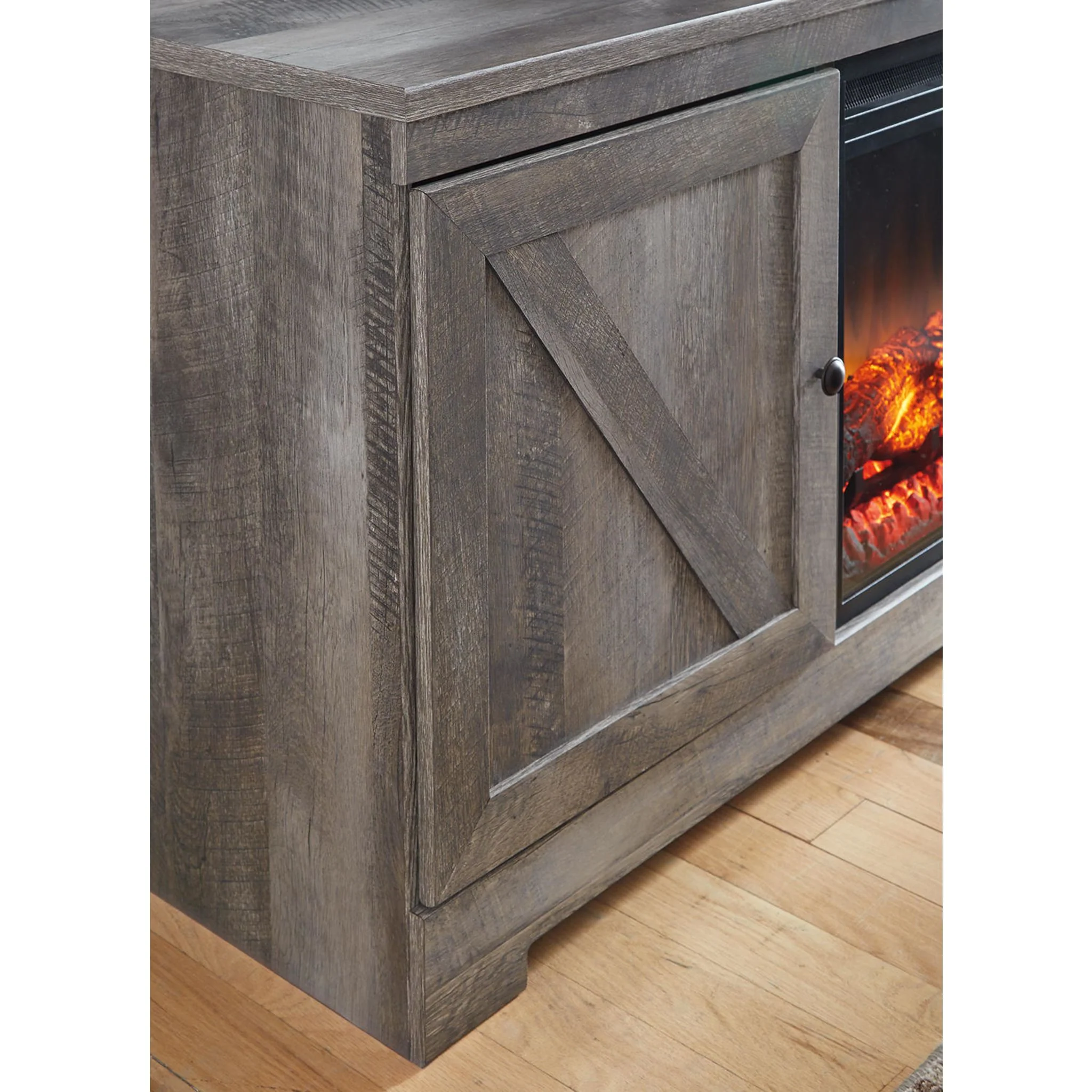 Wynnlow TV Stand with Glass Stone Fireplace - Image 10