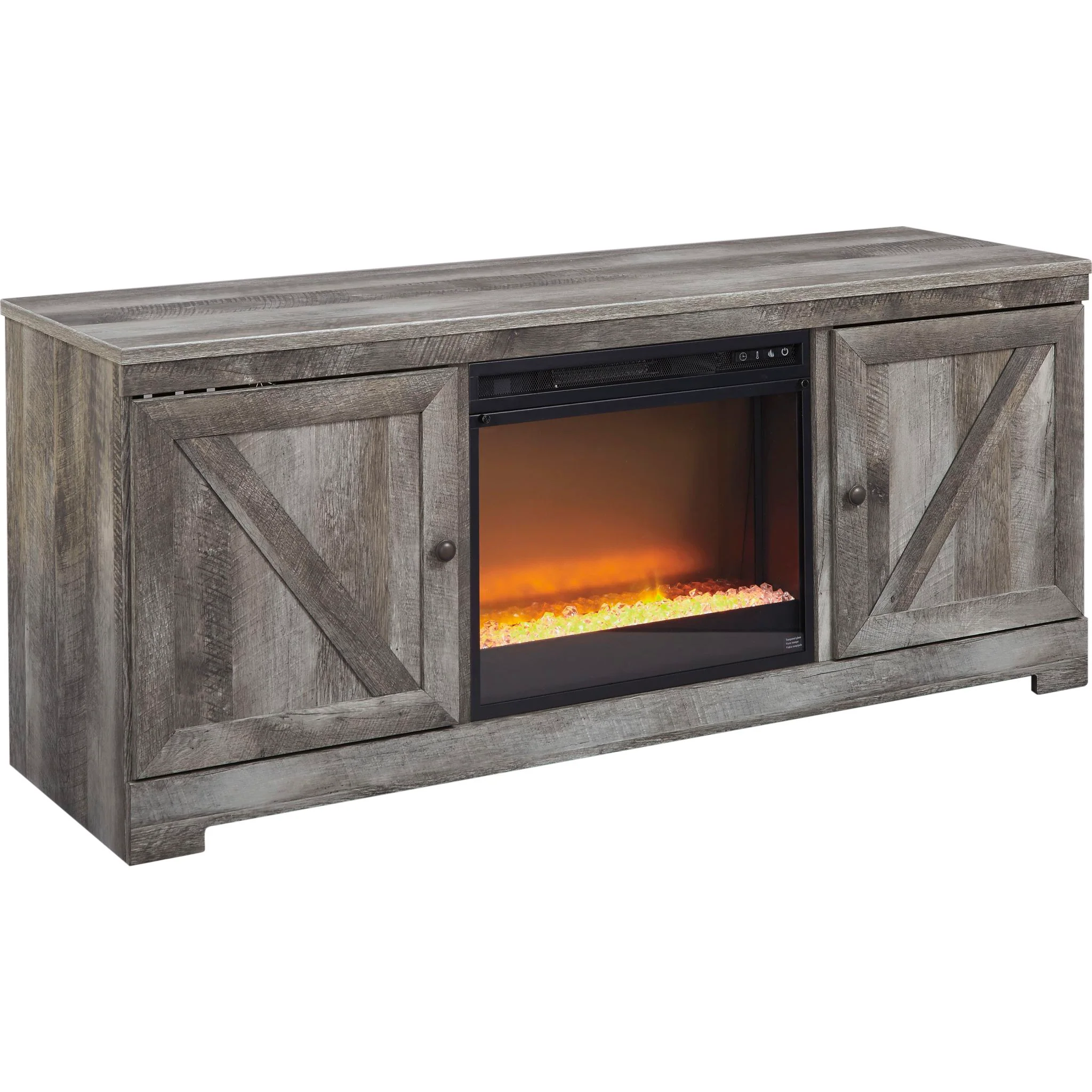 Wynnlow TV Stand with Glass Stone Fireplace - Image 6