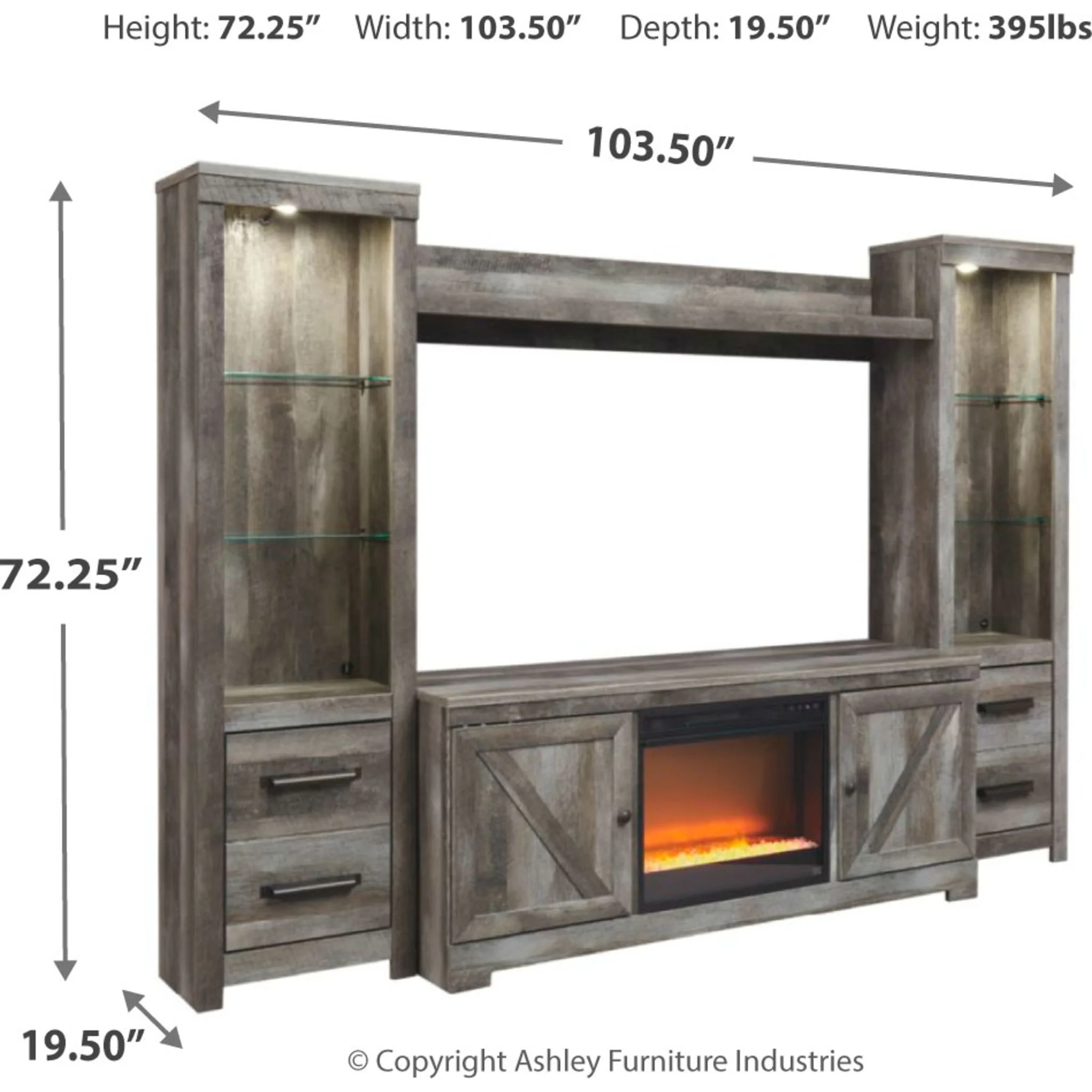 Wynnlow Wall Unit with Fireplace Insert - Image 12